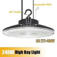 240Watt KUKUPPO LED High Bay UFO Light 36000 Lumen Warehouse GYM Shop Light 480V