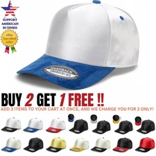 Satin Baseball Cap Suede Bill Snapback Adjustable Size Plain Solid Color Men