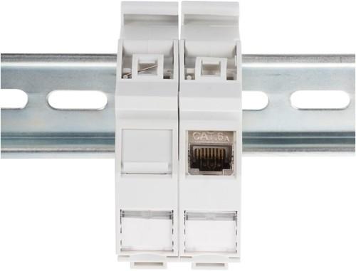 DIGITUS Top-hat rail adapter for keystone module - 1 port - 45° angled - labelli - 第 5/5 張圖片