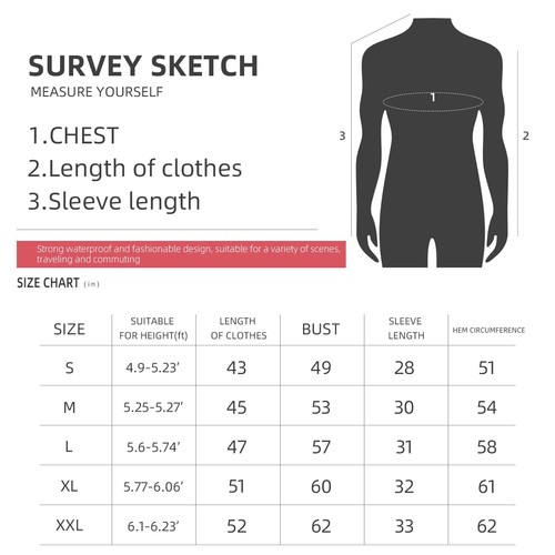 Long Hooded Raincoat Safety Waterproof Emergency Rain Jacket Poncho for Men W... - Picture 6 of 7