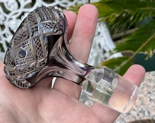 ANTIGUA JARRA JOSEPHINENHUTTE SPIRIT FRESA Hobnail CORTADA A TRANSPARENTE EN MUY BUENA CONDICIÓN 1920 - Imagen 4 de 18