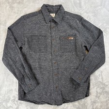Dickies Men's Medium Gray Button Up Shirt Heavy Cotton Knit Workwear