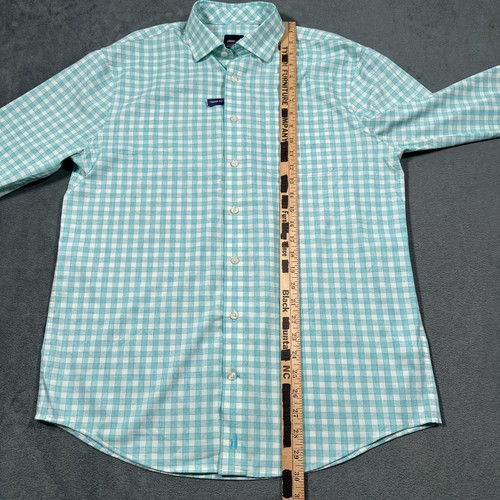 Camisa Johnnie-O Ashworth Para Hombre Mediana Azul Blanca Haze Performance Plaid Tweener - Imagen 5 de 14