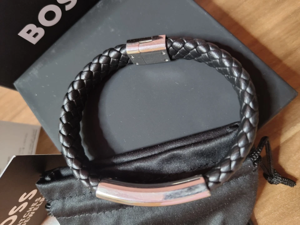 Boss Jewelry Original Armband Leder Edelstahl Kollektion Lander Schwarz np 80€ - Bild 4 von 4
