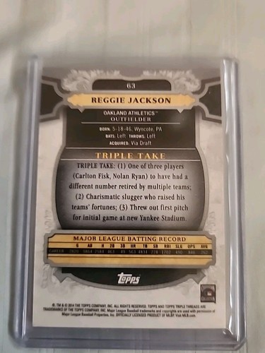 Topps Triple Threads Amatista 2014/325 Reggie Jackson #63 Salón de la fama - Imagen 2 de 2