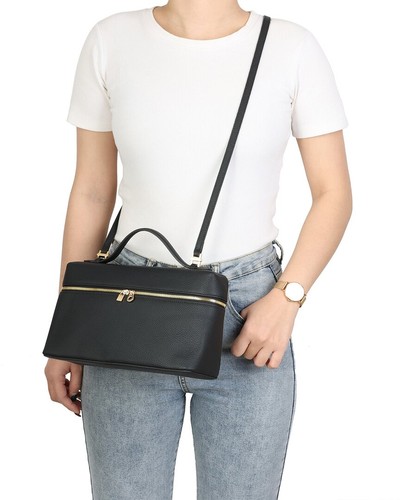 Tiffany & Fred Paris Full-Grain Leather Rectangular Crossbody Women's Black - Picture 4 of 4
