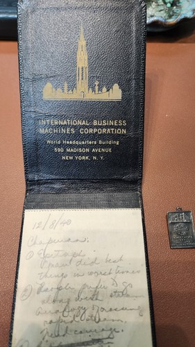 1940 IBM Think Pad Set With Sterling IBM School Pin/charm - Picture 3 of 7