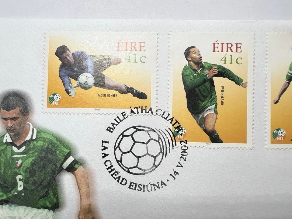 爱尔兰 2002 年爱尔兰足球/足球英雄首日封面 EIRE 信封 FDC — 第 2/3 张图片