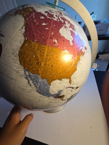Replogle 12" Diameter Rotating World Globe Platinum Classic Series Plastic Base - Picture 6 of 7
