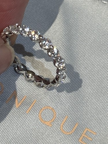 QVC 925 Sterling Silver & Diamonique Full Eternity Ring UK P - Picture 14 of 19