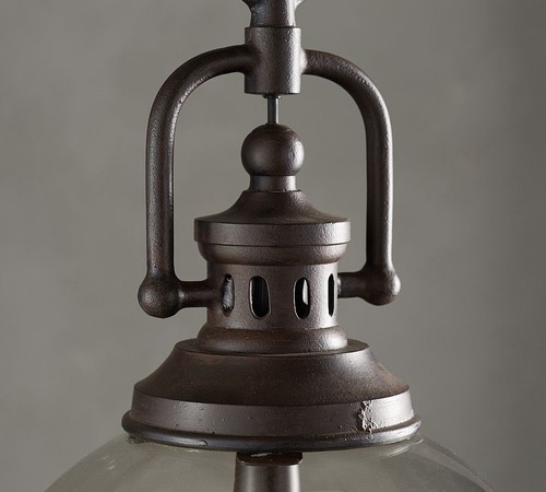 Pottery Barn Duke Oversized Recycled Glass & Metal Pendant (16") - Picture 3 of 5