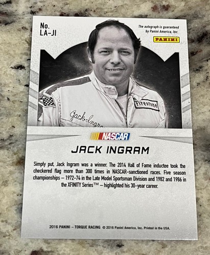 2016 Panini Torque Legendary Autographs Jack Ingram #LA-JI Blue 48/99 - Picture 2 of 2