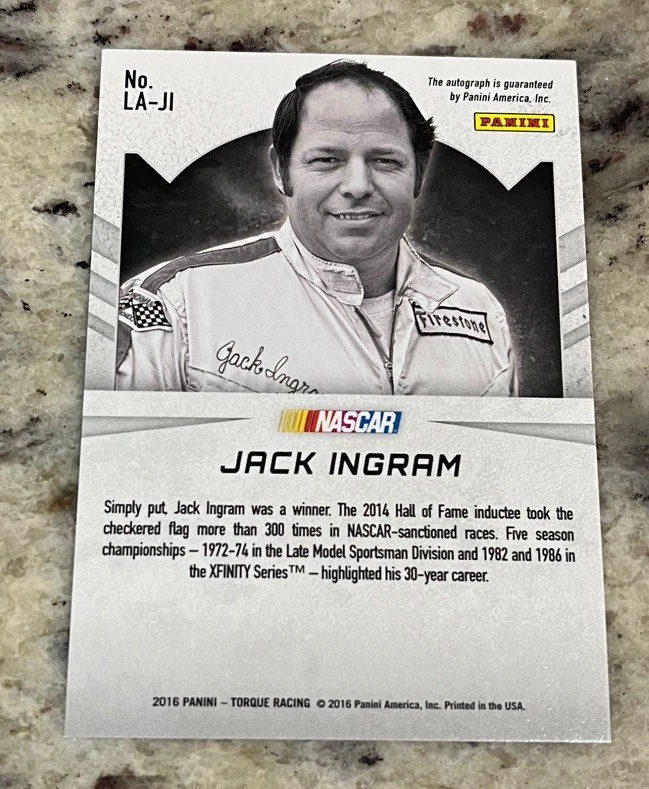 2016 Panini Torque Legendary Autographs Jack Ingram #LA-JI Blue 48/99 - Image 2 of 2