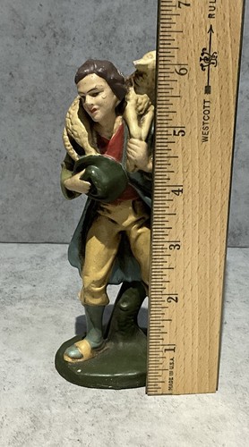 Vintage Krippe Hirte mit Lamm Pappmaché Weihnachten - Bild 7 von 7