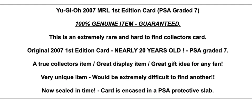 Yu-Gi-Oh 2007 Vintage PSA Graded Card MRL-E121 Yugioh 1st Edition Ed Magic Ruler - Image 2 of 4