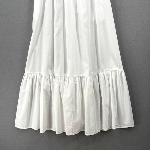 ENZA COSTA Tiered Off the Shoulder Dress Womens Small White Maxi Cotton Boho NEW - Picture 9 of 18
