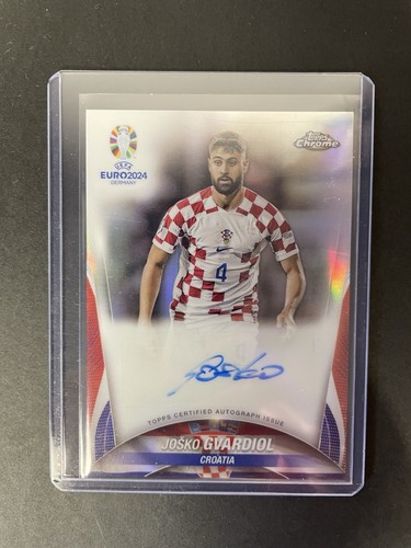 2024 Topps Chrome UEFA EURO Joska Gvardiol Silver Refractor Autograph - Picture 3 of 3
