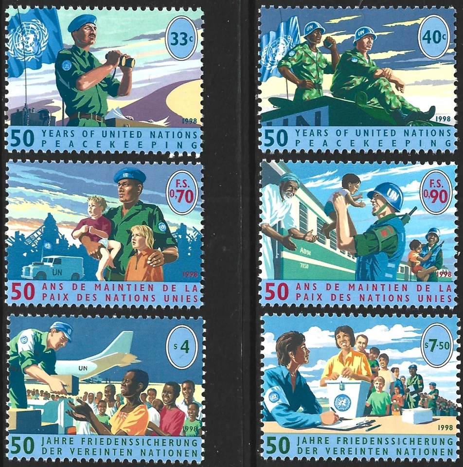6张联合国邮票-联合国维持和平50年(719) — 第 3/4 张图片