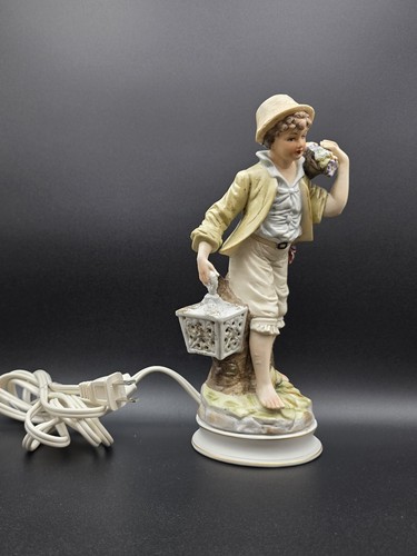 Vintage ARDALT Japan handbemalte Porzellan Figur Lampe JUNGE 10" groß - Bild 7 von 22