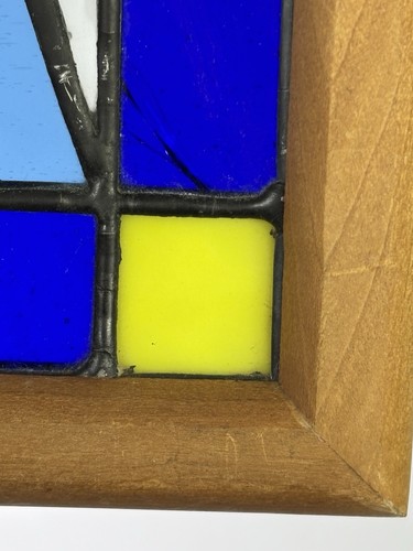 Stained Glass Wood Framed Cross Suncatcher Christian Religious *READ - Picture 12 of 12