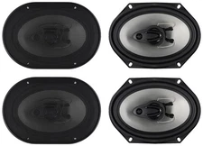 (4) Rockville RV68.3A 6x8" 3-Way Car Speakers 1800 Watts/340 Watts RMS CEA Rated