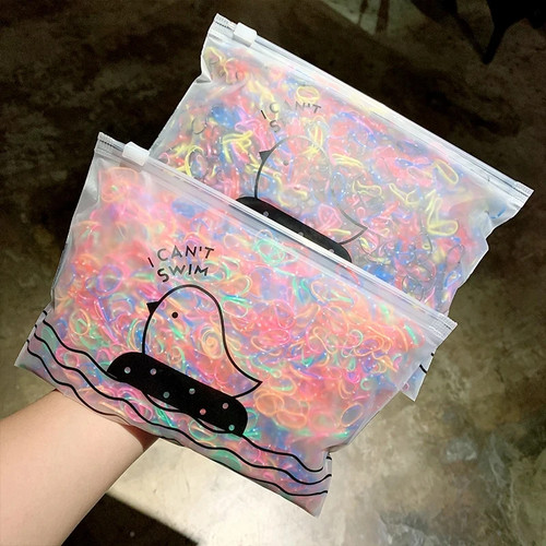 100 Pcs Girls Nylon Hair Ties Colorful Elastic Ponytail Rubber Bands Scrunchies - Picture 5 of 24