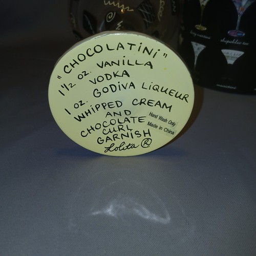 Cioccolatini Lolita Love my Martini vetro dipinto a mano NUOVO in scatola ricetta sul fondo - Foto 4 di 17