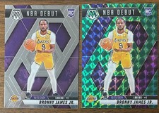 BRONNY JAMES JR. 2024-25 MOSAIC NBA DEBUT 262 BASE & GREEN MOSAIC PRIZM RC’s!