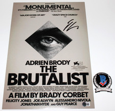 DIRECTOR BRADY CORBET SIGNED 'THE BRUTALIST' 12x18 MOVIE POSTER BECKETT BAS COA! DIRECTOR BRADY CORBET SIGNED 'THE BRUTALIST' 12x18 MOVIE POSTER BECKETT BAS COA!