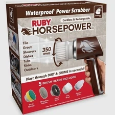 Ruby Horsepower Waterproof Rechargeable Power Scrubber - NEW!!!