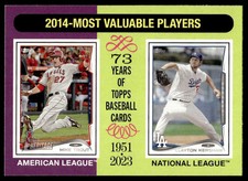 2024 Topps Heritage #207 2014 MVPs (Mike Trout / Clayton Kershaw) Baseball
