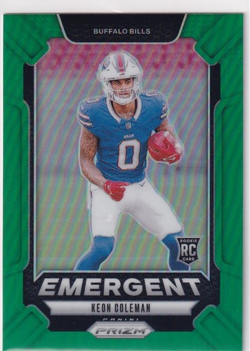 2024 PRIZMS GREEN RC KEON COLEMAN BUFFALO BILLS ROOKIE **PACK FRESH** #3778