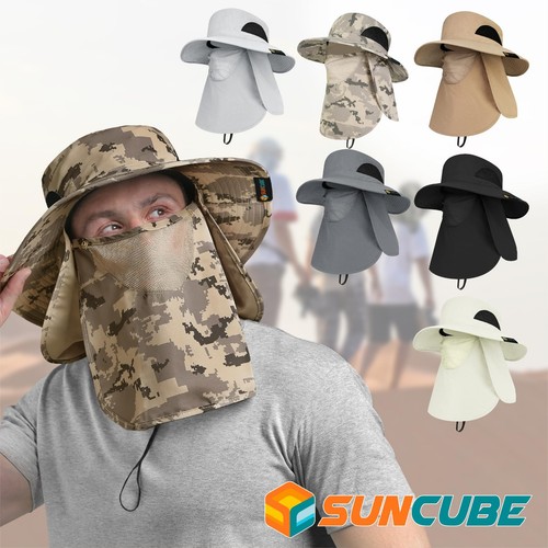 Fishing Hat for Men Outdoor UV Sun Protection Wide Brim Sun Hat with Neck Fla... - Picture 6 of 8