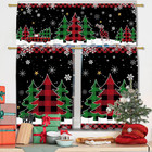 Christmas Kitchen Curtains for Windows, Christmas Trees Kitchen Decor Curtains a