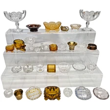 C017 A Collection of 29 Individual and Master Salt Cellars-Amber, Luster, Clear