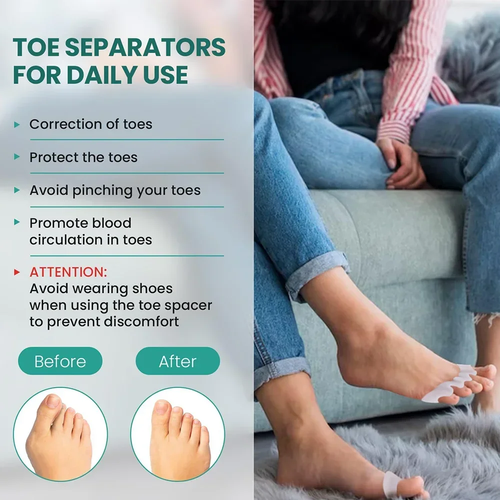 1Pair Toe Separator Bunion Corrector Silicone Toe Spacer Foot Care Tool UK - Picture 5 of 16