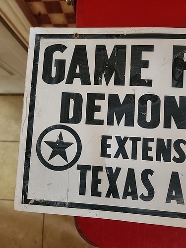 Vintage Texas A&M Game Preserve Demonstration Extension Sevice Metal Sign 18x9" - Bild 3 von 7