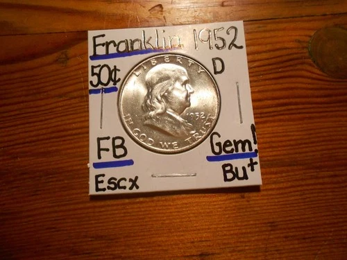 1952D silver Franklin Half Dollar Gem BU+ SPLENDID!!!! FBL!!!! SWEEEEEEEET!!!!!!