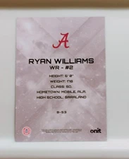 Ryan Williams Rookie Sun Ray Aura **HOBBY **- 2025 Onit Gravity Alabama #B-53