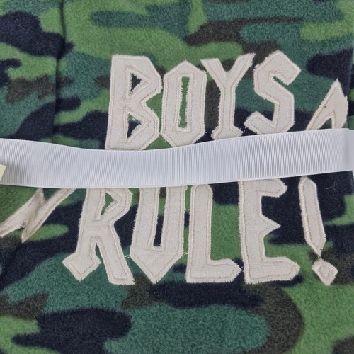 NEW Baby Biz BOYS RULE! Camouflage Khaki Green Baby Polar Fleece Blanket 2008 - Picture 3 of 14