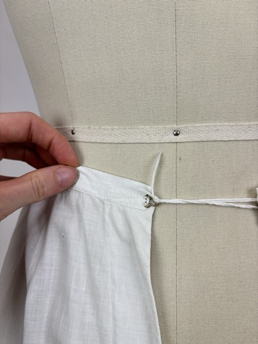 Antique Edwardian White Cotton Petticoat Brocade Detail Crocheted Hem AS IS - Picture 15 of 17