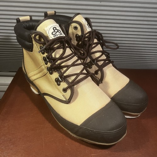Pro Line Angeln Watstiefel Herren Größe 12 Taupe Filzsohlen Stahlschaft W2995D