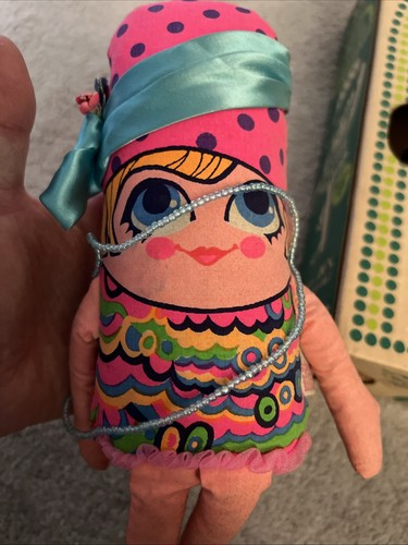 Vintage Mattel Roaring 20s Talking Flo Doll Pink Blue Necklace Kitsch Plush D15 - Photo 9/13