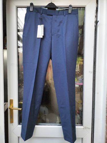 Jaeger Herren Hose Tailored Fit gefüttert Wolle marine Größe W34L31