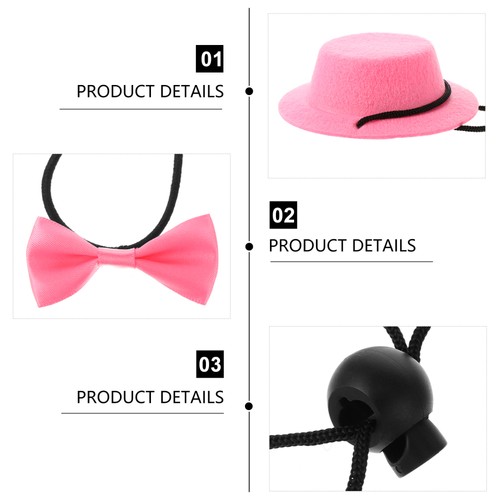 Little Pet Hat Bow Tie Set Hats for Bunny Cute Chinchilla Accessories - Bild 4 von 12