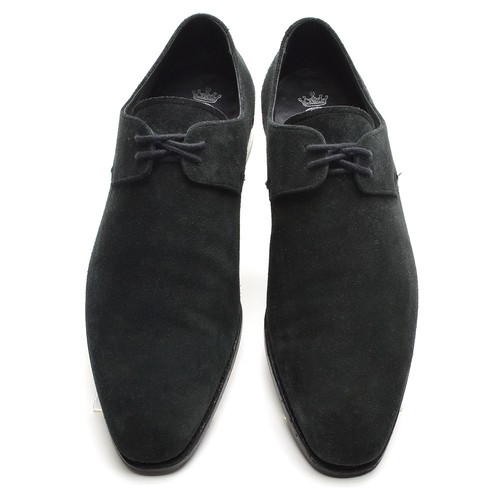 Men Barker Black Wallace Made in England Oxfords 7.5 Black Nubuck Blucher Shoes - Picture 3 of 7