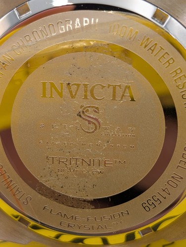 Invicta Speedway Chronograph Men’s Watch Yellow Strap Black Dial 100M New w/ Tag - Picture 11 of 11