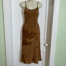 Lulus NWT Second Glance Brown Tie-Dye Strappy Backless Midi Slip Dress MEDIUM