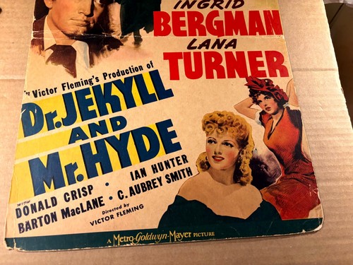 Dr. Jekyll and Mr. Hyde Rare Original 41 Window Card Bergman Tracy Turner - Picture 3 of 6