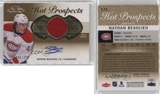 2013-14 Fleer Showcase /375 Nathan Beaulieu #175 RPA Rookie Patch Auto RC